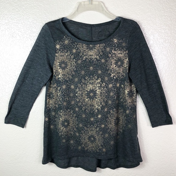 Lucky Brand Tops - Lucky Brand Shiny Gold Medellion Top